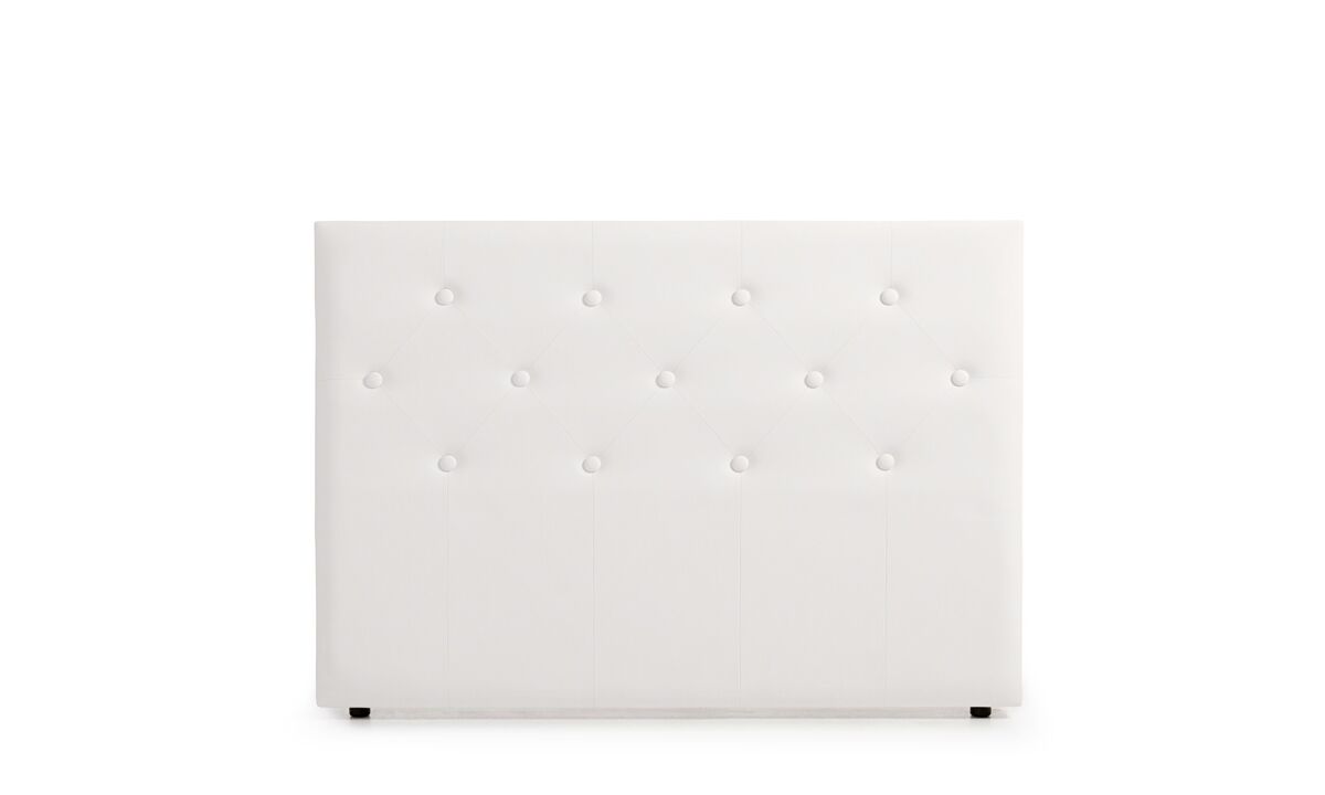Cabeceira estofada victoria pele sintética 130x115x12 cm - bege - moonia