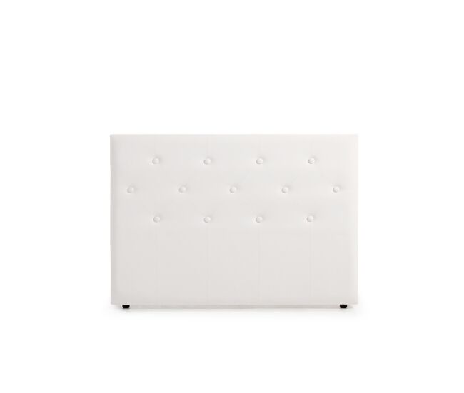 Cabeceira estofada victoria pele sintética 130x115x12 cm - bege - moonia