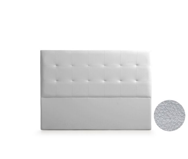 Cabeceira estofada atenea pele sintética 160x120x8 cm - prata - moonia