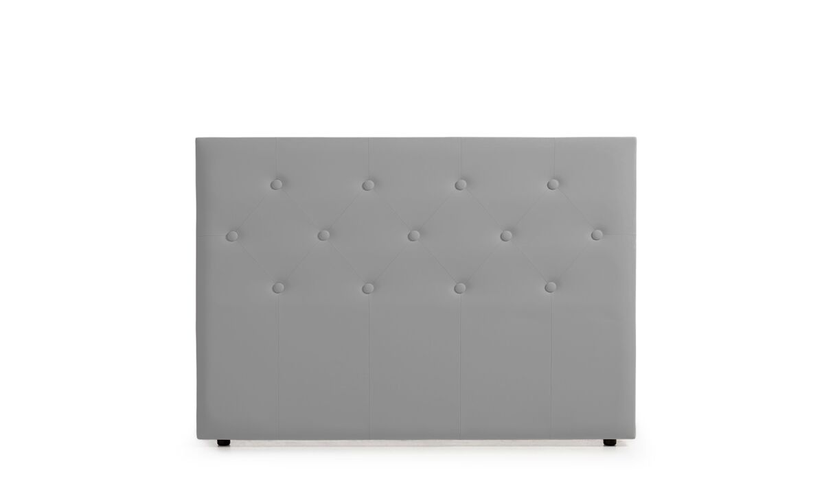 Cabeceira estofada victoria pele sintética 145x115x12 cm - prata - moonia