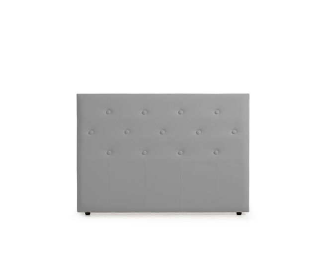 Cabeceira estofada victoria pele sintética 145x115x12 cm - prata - moonia