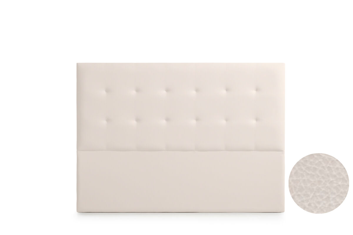 Cabeceira estofada astoria pele sintética 170x120x8 cm - bege - moonia