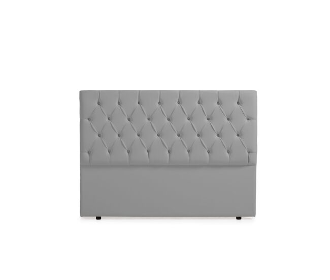 Cabeceira estofada capri pele sintética 160x120x12 cm - prata - moonia