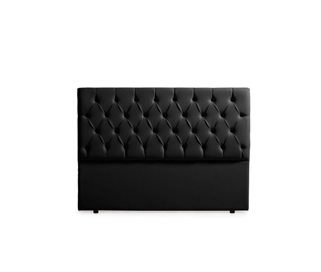 Cabeceira estofada capri pele sintética 220x120x12 cm - preto - moonia