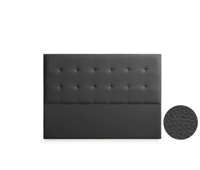 Cabeceira estofada astoria pele sintética 160x120x8 cm - preto - moonia