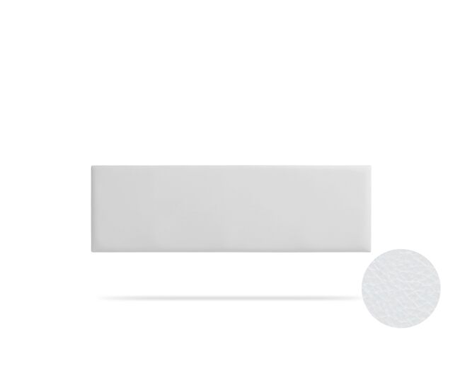 Cabeceira estofada nova pele sintética 190x50x5 cm - branco - moonia