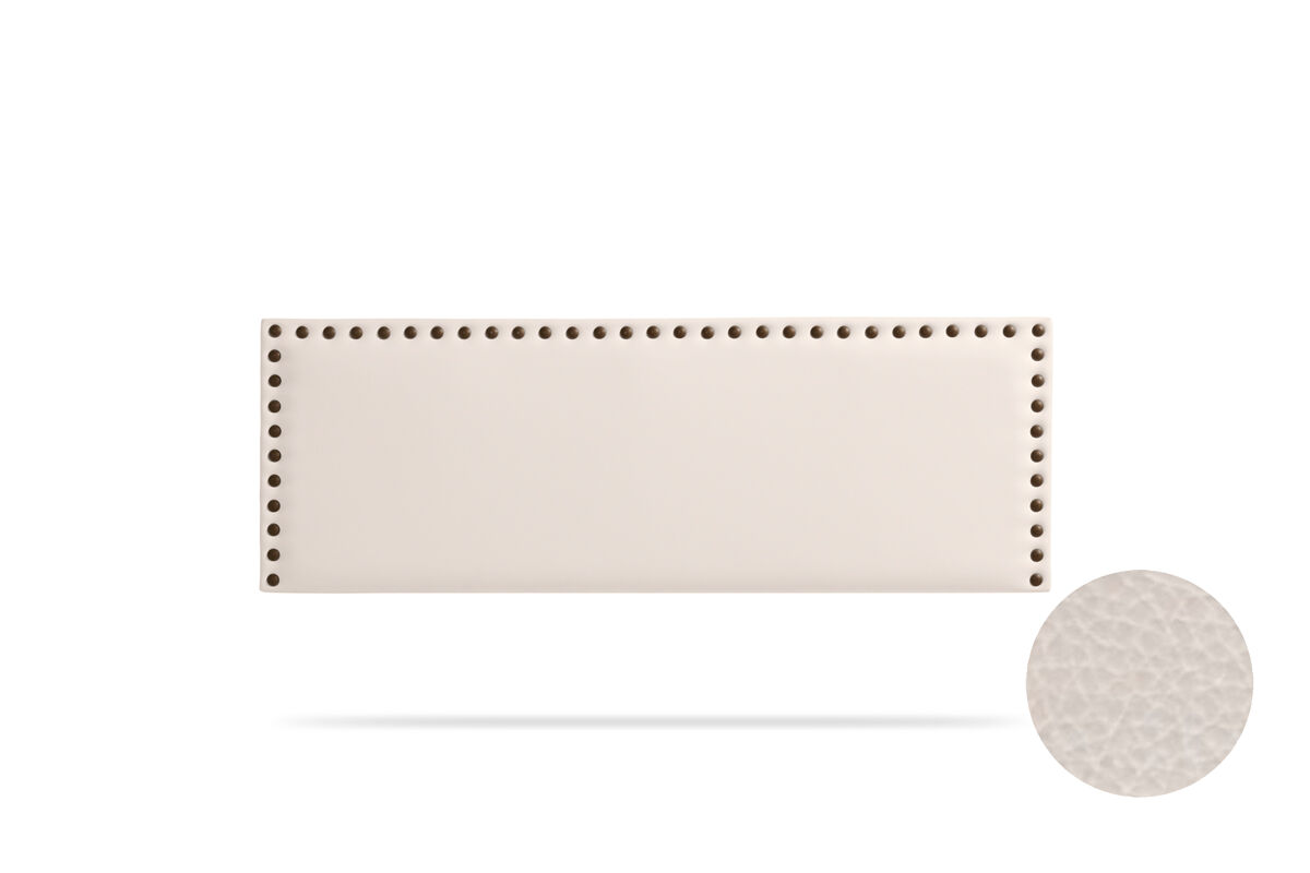 Cabeceira estofada modena pele sintética 210x55x8 cm - bege - moonia
