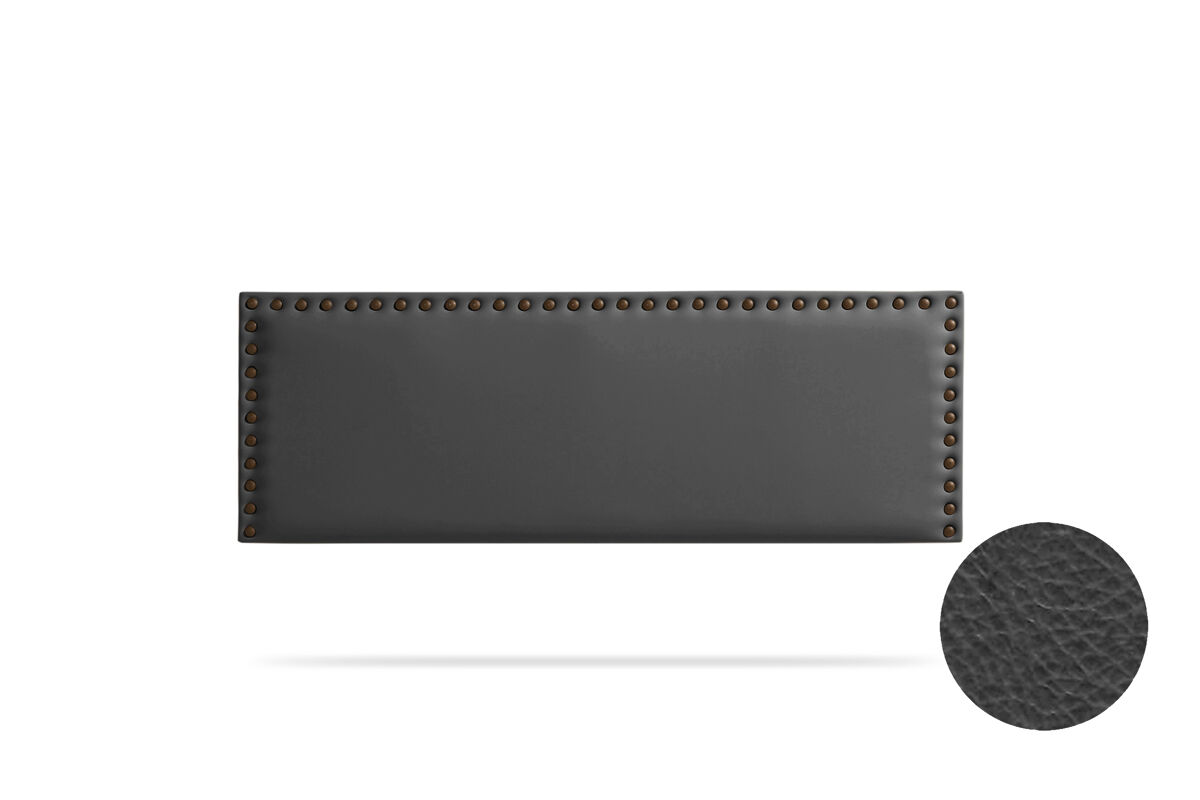 Cabeceira estofada modena pele sintética 210x55x8 cm - preto - moonia