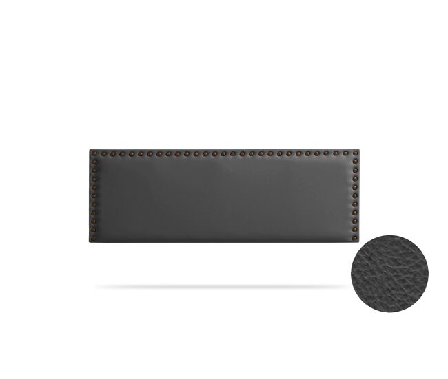 Cabeceira estofada modena pele sintética 210x55x8 cm - preto - moonia