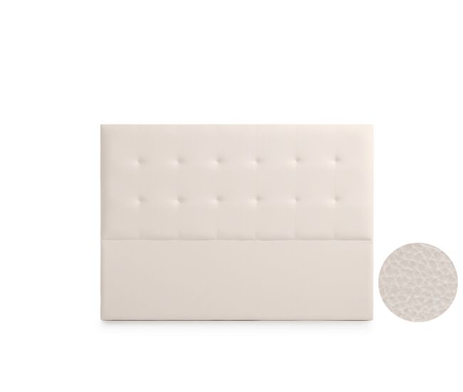 Cabeceira estofada astoria pele sintética 130x120x8 cm - bege - moonia