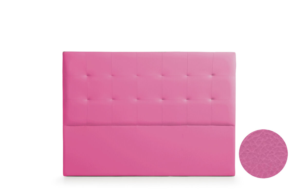 Cabeceira estofada atenea pele sintética 130x120x8 cm - rosa - moonia