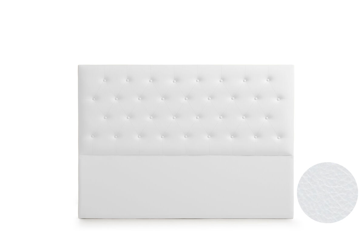 Cabeceira estofada ferrara pele sintética 220x120x8 cm - branco - moonia