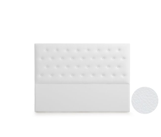 Cabeceira estofada ferrara pele sintética 220x120x8 cm - branco - moonia