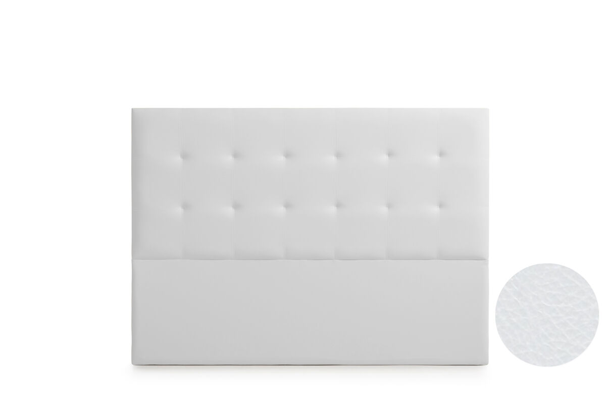 Cabeceira estofada astoria pele sintética 160x120x8 cm - branco - moonia