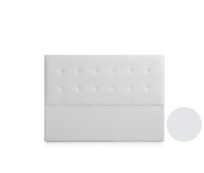 Cabeceira estofada astoria pele sintética 160x120x8 cm - branco - moonia