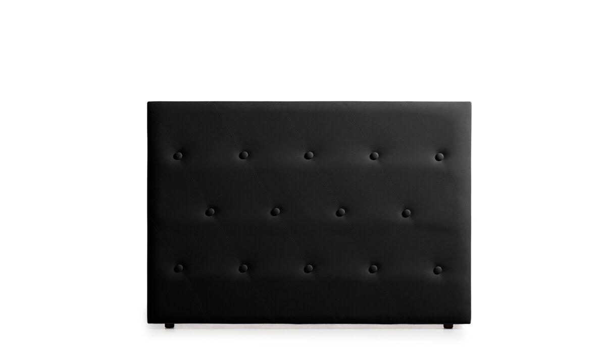 Cabeceira estofada venice pele sintética 170x115x12 cm - preto - moonia