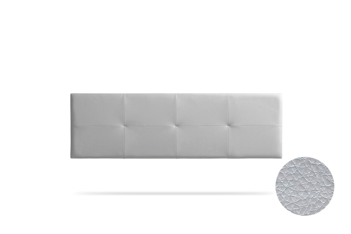 Cabeceira estofada altea pele sintética 210x50x5 cm - prata - moonia