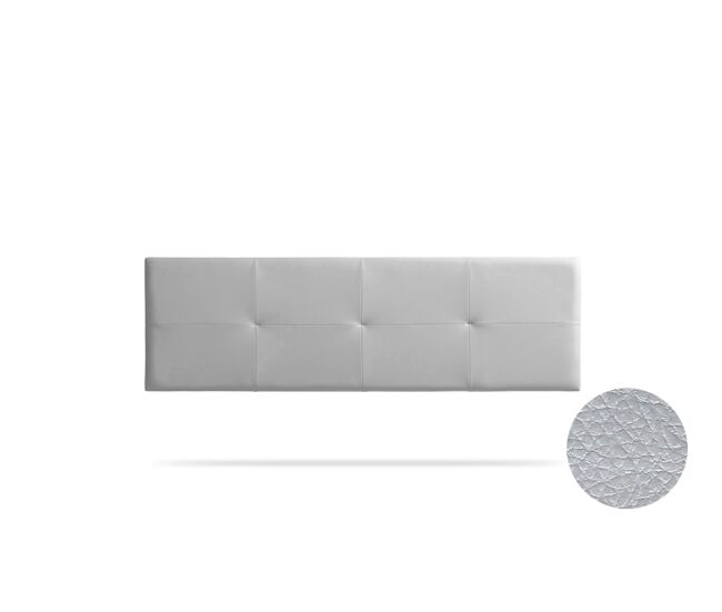 Cabeceira estofada altea pele sintética 210x50x5 cm - prata - moonia