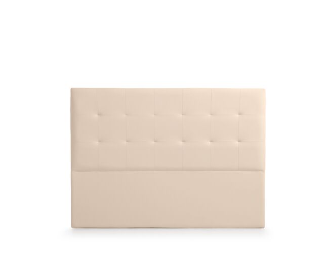 Cabeceira estofada atenea pele sintética 130x120x8 cm - bege - moonia