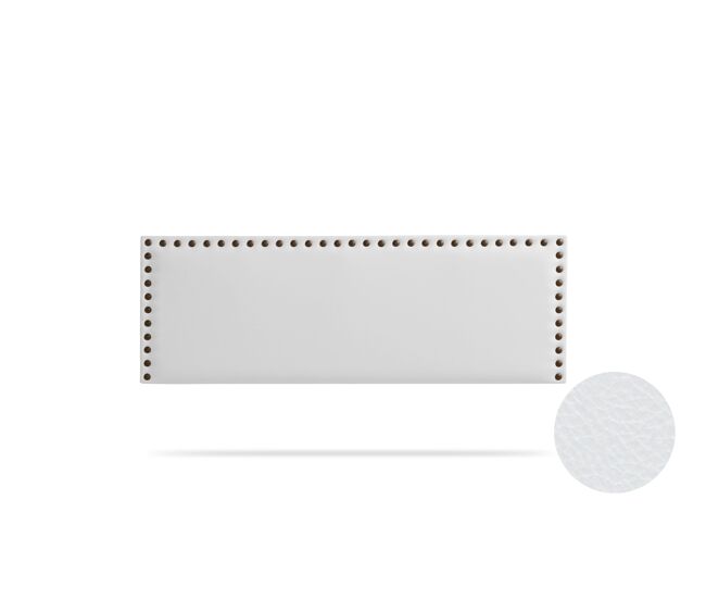 Cabeceira estofada modena pele sintética 170x55x8 cm - branco - moonia