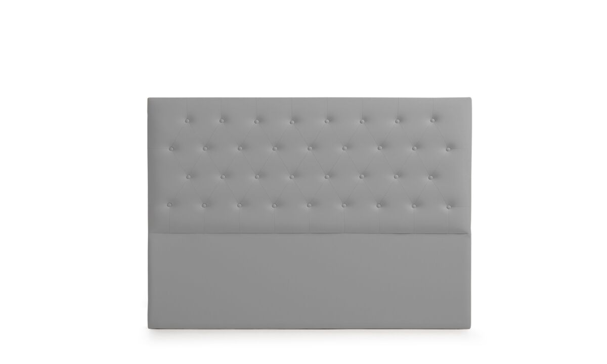 Cabeceira estofada ferrara pele sintética 160x120x8 cm - prata - moonia
