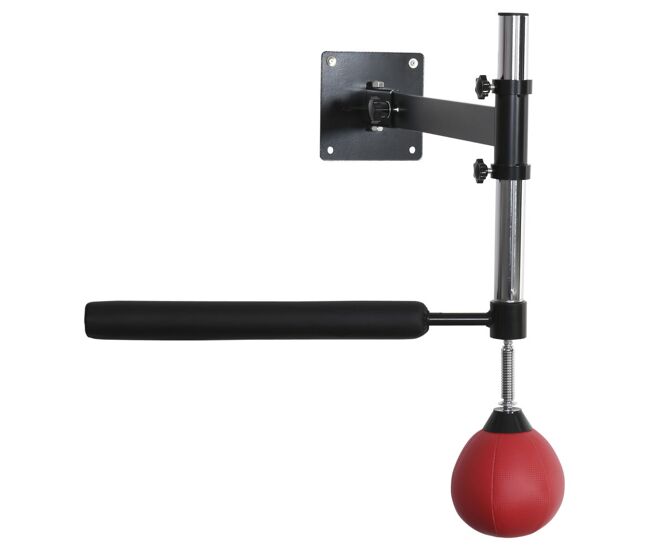 Homcom punching ball de boxe montado na parede altura ajustável com barra giratória e inflador bola de velocidade para adultos e adolecentes