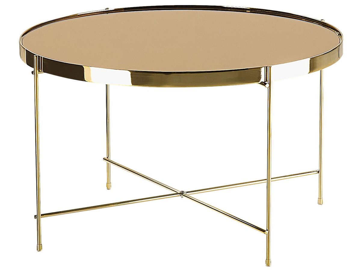 Beliani Mesa auxiliar LUCEA 63x63 Dourado