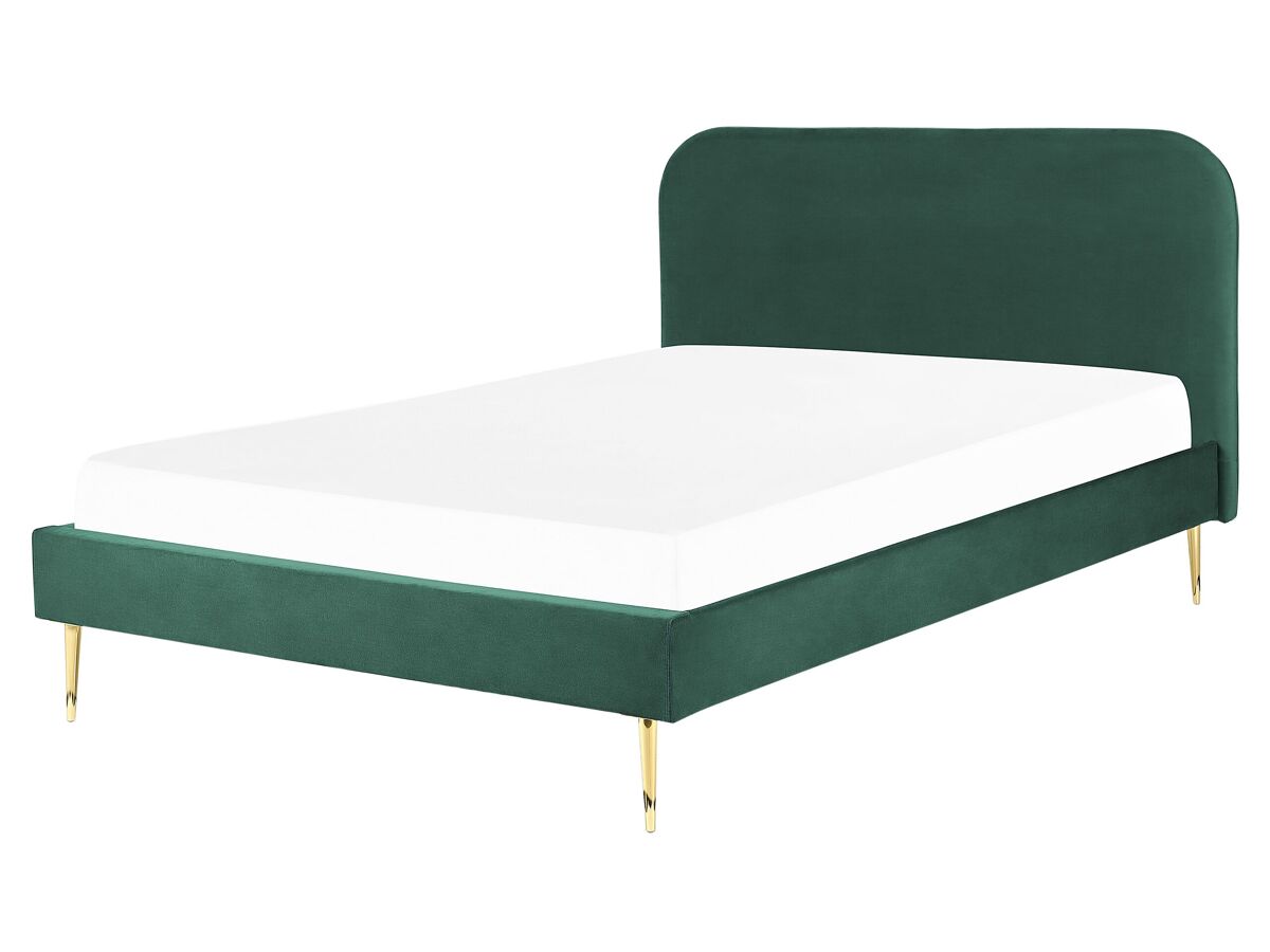 Beliani Cama Terciopelo FLAYAT 173x215 Verde