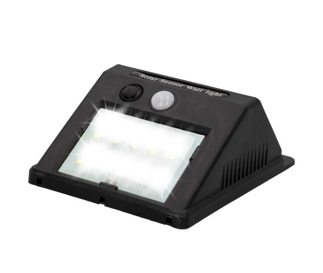 Aplique luz solar de 8 leds com sensor de movimento aktive tech