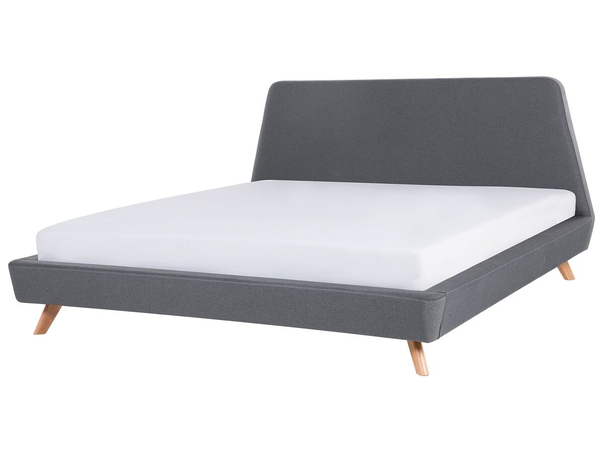 Beliani Cama Poliéster VIENNE 200x220 Cinza Escuro