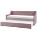 Beliani Cama nido Terciopelo MONTARGIS 91x219 Beliani Cama nido Terciopelo MONTARGIS 91x219 Rosa