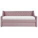 Beliani Cama nido Terciopelo MONTARGIS 91x219 Beliani Cama nido Terciopelo MONTARGIS 91x219 Rosa