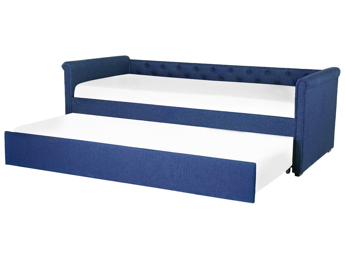 Beliani Cama nido Poliéster LIBOURNE 92x220 Azul Marino