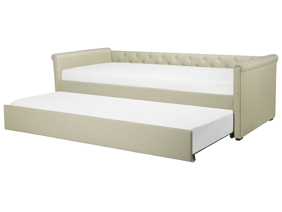 Beliani Cama nido Poliéster LIBOURNE 92x220 Bege