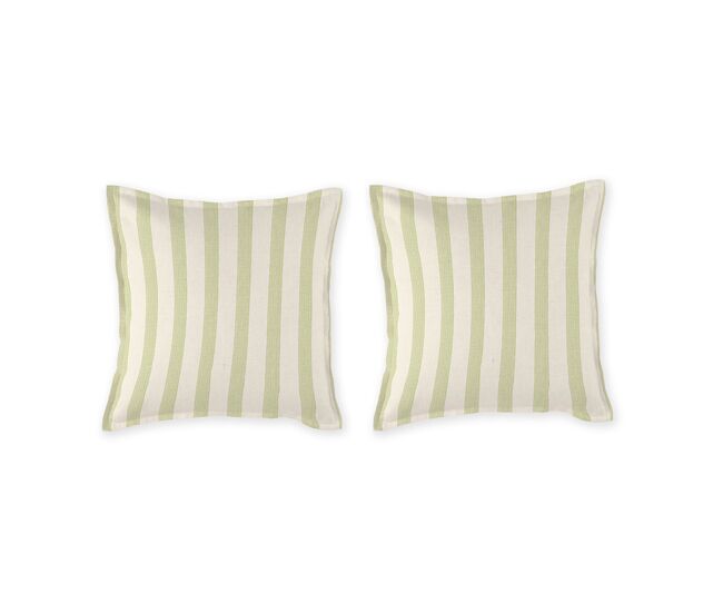 2 fronhas para almofada 100% algodão percal orgãnico bengale 50x50+2,5 cm- amarelo claro