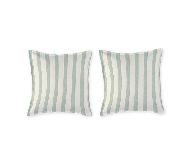 2 fronhas para almofada 100% algodão percal orgãnico bengale 50x50+2,5 cm - verde claro