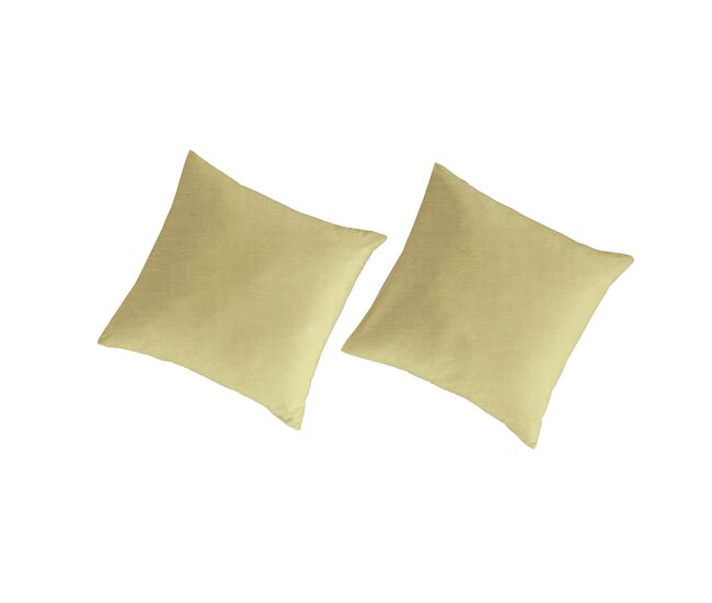 2 fronhas para almofada algodão orgãnico liso 80x80 cm - amarelo claro