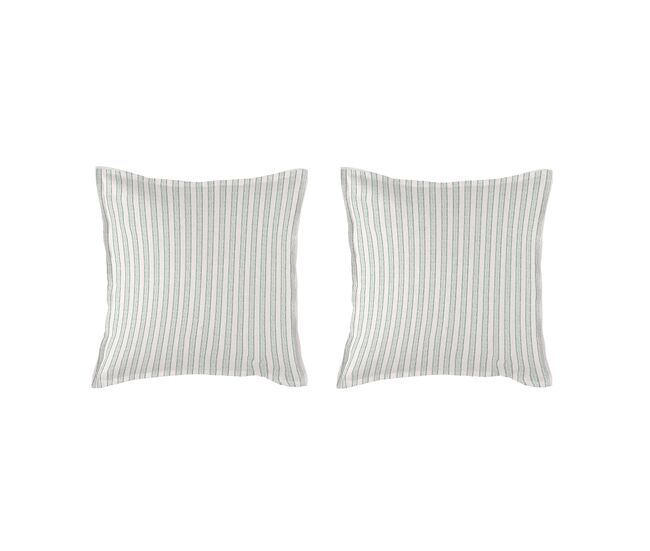 2 fronhas para almofada 100% algodão percal orgãnico kerala 50x50+2,5 cm - verde claro