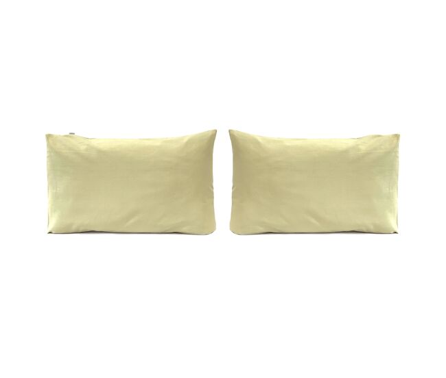 2 fronhas para almofada algodão orgãnico liso 50x75 cm - amarelo claro