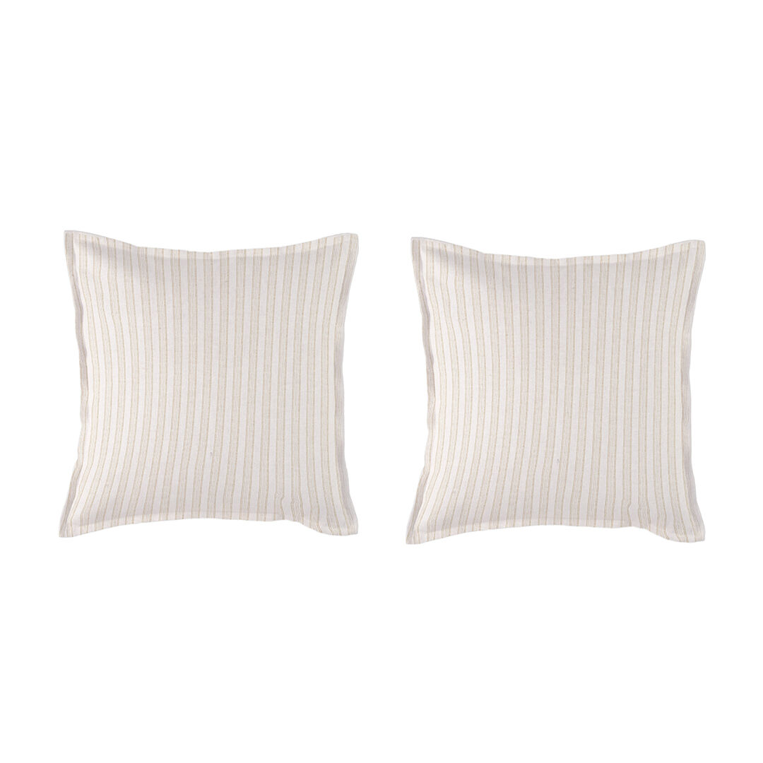 2 fronhas para almofada 100% algodão percal orgãnico kerala 50x50+2,5 cm areia