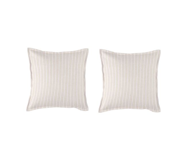 2 fronhas para almofada 100% algodão percal orgãnico kerala 50x50+2,5 cm areia