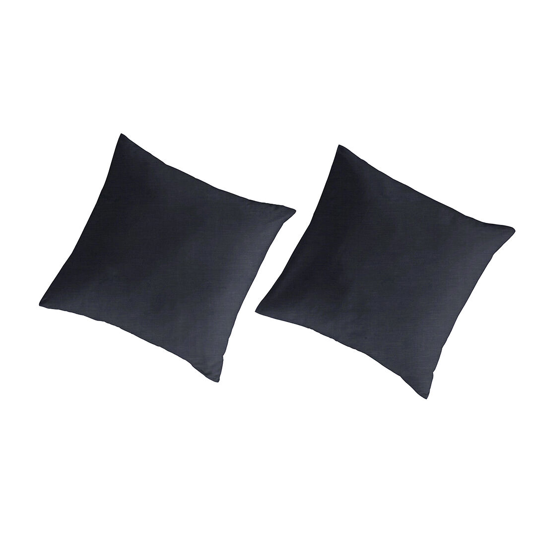 2 fronhas para almofada algodão orgãnico  liso 65x65 cm - azul acinzentado