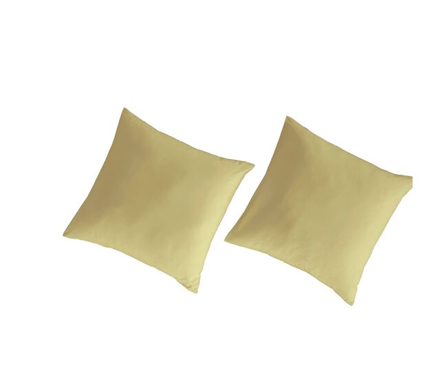 2 fronhas para almofada 100% algodão percal orgãnico 65x65 cm amarelo claro