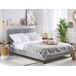 Beliani Cama Poliéster POITIERS 191x215 Beliani Cama Poliéster POITIERS 191x215 Cinza Claro