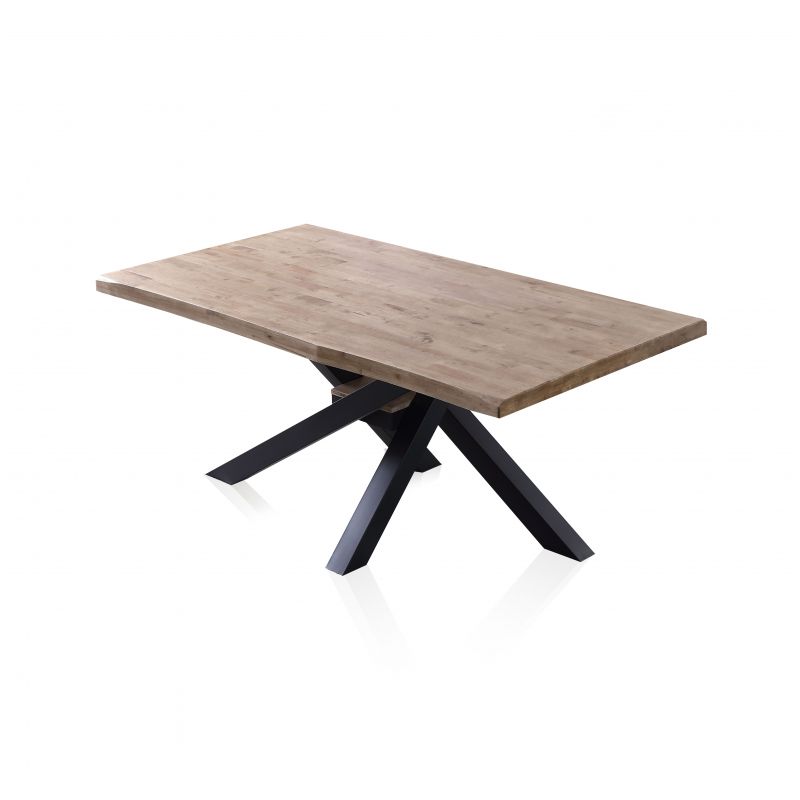 Mesa de jantar xena fit 180 carvalho mel - preto 180 x 76 x 100 cm