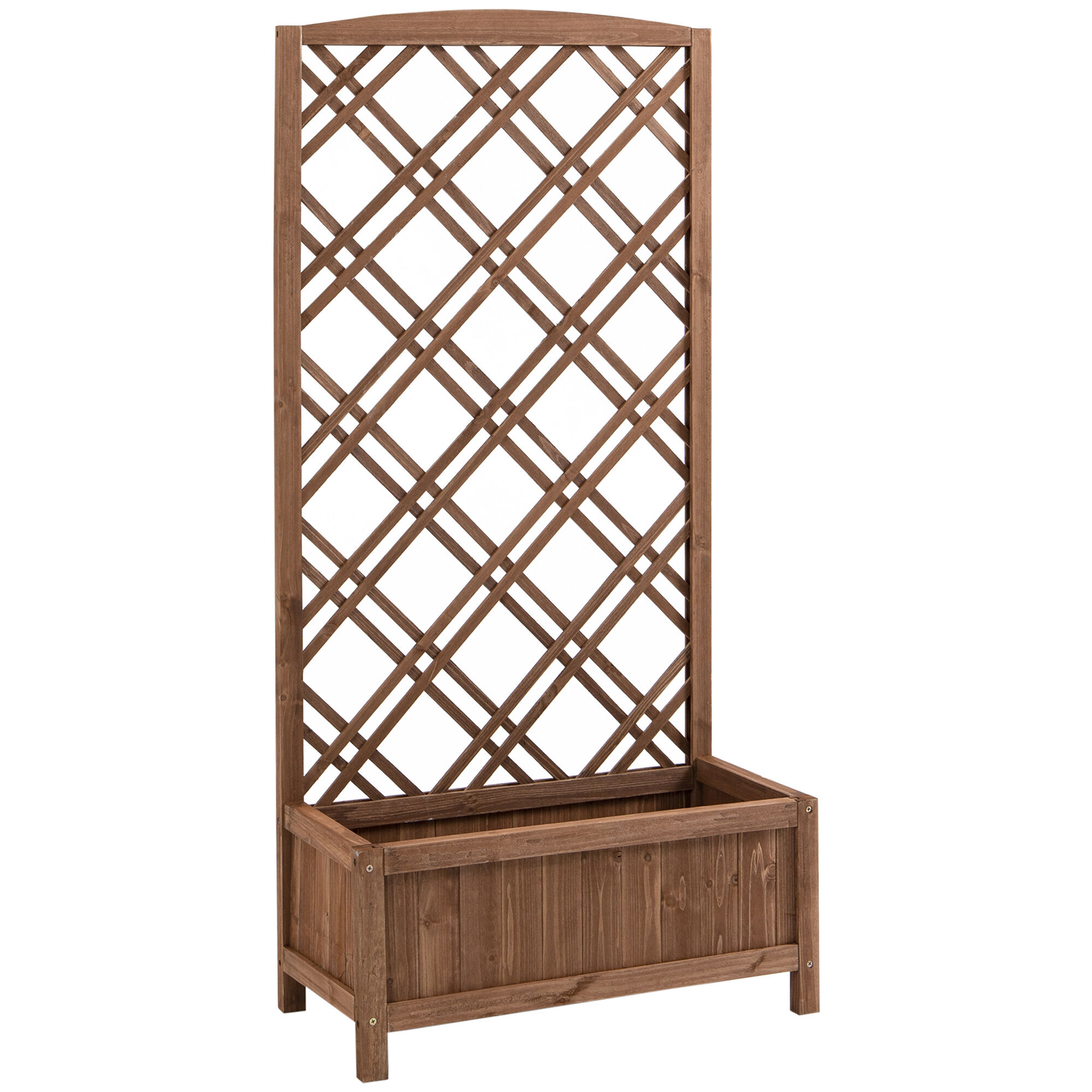 Floreira com Treliça Madeira de Abeto Outsunny