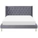 Beliani Cama Terciopelo FORBACH 194x218 Beliani Cama Terciopelo FORBACH 194x218 Cinza