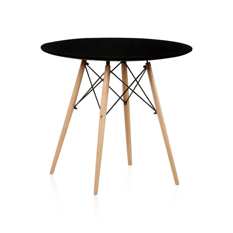 Duehome Mesa De Jantar Redonda Tower 80Cm X 75 X 80 Cm Preto