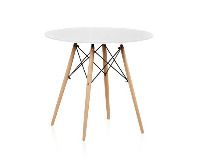 Mesa de jantar redonda tower branco 80cm x 75 x 80 cm