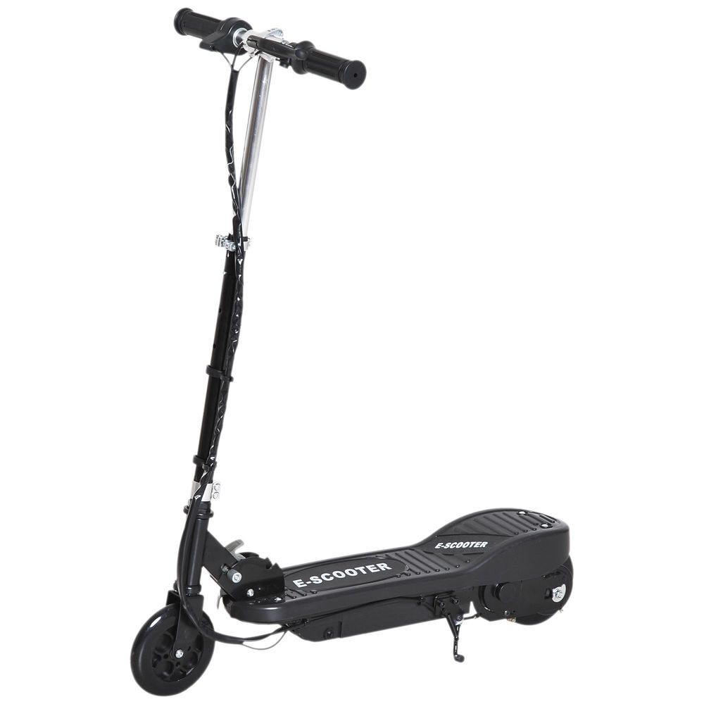 Homcom trotinete électrique enfant de 7-14 anos e-scooter dobrável guiador ajustável 12km/h bateria recarregável 12v skate 120w carga 50kg noir